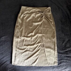 Abercrombie & Fitch satin midi skirt with slit